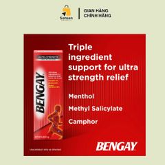 Kem BENGAY Ultra Strength 113g - Dầu Mát Xoa Giảm Đau Mỹ - Hỗ Trợ Giảm Đau Cơ Bắp và Khớp, Hàng Nội Địa