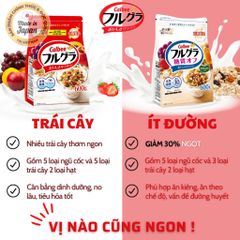 Ngũ Cốc Calbee Nhật Bản 600g Đỏ - Ngũ Cốc Dinh Dưỡng Nhiều Trái Cây, Thực Phẩm Ăn Sáng Tốt Cho Sức Khỏe