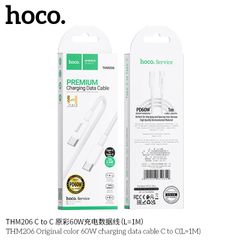 Dây Cáp Sạc Hoco THM206 Type C - USB-C 60W Và IP 27W Dài 1M - Sạc Nhanh Cho Điện Thoại Và Thiết Bị Điện Tử