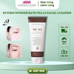 Sữa Rửa Mặt BYVIBES Wonder Bath PHA 5.5 - Tẩy Tế Bào Chết, Làm Sạch Sâu, Cung Cấp Độ Ẩm, 130ml - Chăm Sóc Da Mặt Hàn Quốc