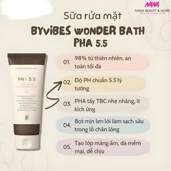 Sữa Rửa Mặt BYVIBES Wonder Bath PHA 5.5 - Tẩy Tế Bào Chết, Làm Sạch Sâu, Cung Cấp Độ Ẩm, 130ml - Chăm Sóc Da Mặt Hàn Quốc