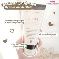 Sữa Rửa Mặt BYVIBES Wonder Bath PHA 5.5 - Tẩy Tế Bào Chết, Làm Sạch Sâu, Cung Cấp Độ Ẩm, 130ml - Chăm Sóc Da Mặt Hàn Quốc
