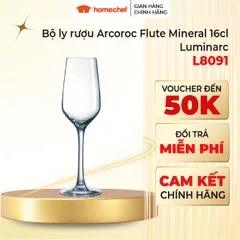 Bộ 6 ly thủy tinh champagne Arcoroc Mineral 16cl L8091 - Ly rượu sang trọng, an toàn cho sức khỏe, hàng chính hãng từ Pháp