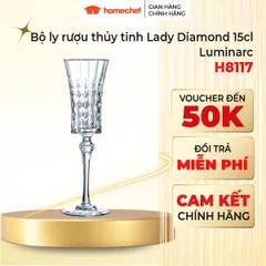 Bộ ly thủy tinh pha lê Champagne Lady Diamond 150ml - 2 chiếc, cao cấp, an toàn máy rửa bát, nhập khẩu Pháp, hoàn hảo cho rượu vang