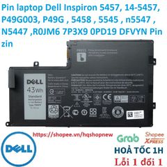 Pin Laptop Dell Inspiron 5457 Zin Đen - Pin Chính Hãng 43W Cho Model 14-5457, P49G003, 5458, 5545, N5547, N5447, R0JM6, 7P3X9, 0PD19, DFVYN