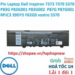 Pin Laptop Dell Inspiron 7373 7370 7380 7386 5370 Chính Hãng F62G0 - Pin Dự Phòng Đen, Bảo Hành 100% - Phụ Kiện Máy Tính Chất Lượng Cao