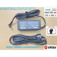 Sạc Laptop MSI Modern 15 A11M A11MU A5M  A5M-072 14 B11ML B11MU A11M B5M C11M 19V - 3.42A - 65W PHỤ KIỆN LAPTOP