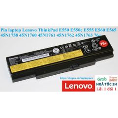 Pin Laptop Chính Hãng Lenovo ThinkPad E550 E550c E555 E560 E565 6 Cell Đen - Thay Thế Model 45N1758 45N1760 45N1761 45N1762 45N1763 76+