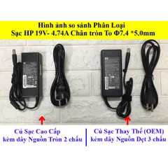 Sạc Laptop HP Chân Kim To 19V - 4.74A (90w) - TẶNG KÈM DÂY NGUỒN PHỤ KIỆN LAPTOP