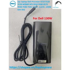 [Sạc zin] Sạc laptop Dell Precision 5510 5520 5530 M3800 XPS 9550 9560 9570 9530 7590 7591 19.5V - 6.67A -130W kim nhỏ P