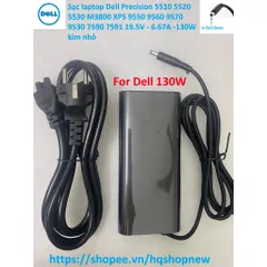 [Sạc zin] Sạc laptop Dell Precision 5510 5520 5530 M3800 XPS 9550 9560 9570 9530 7590 7591 19.5V - 6.67A -130W kim nhỏ P
