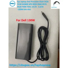 [Sạc zin] Sạc laptop Dell Precision 5510 5520 5530 M3800 XPS 9550 9560 9570 9530 7590 7591 19.5V - 6.67A -130W kim nhỏ P