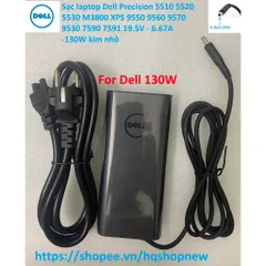 [Sạc zin] Sạc laptop Dell Precision 5510 5520 5530 M3800 XPS 9550 9560 9570 9530 7590 7591 19.5V - 6.67A -130W kim nhỏ P