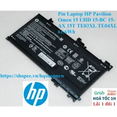 [Pin zin] Pin Laptop HP Pavilion Omen 15 UHD 15-BC 15-AX 15T TE03XL TE04XL 61.6Wh PHỤ KIỆN LAPTOP