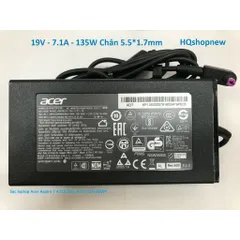 Sạc laptop Acer Aspire 7 A715-51G, A715-71G-52WP 19V - 7.1A - 135W Chân 5.5 1.7 mm PHỤ KIỆN LAPTOP