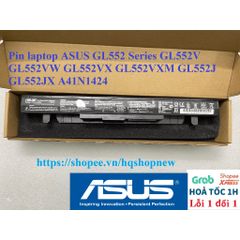 Pin Laptop ASUS GL552 Series A41N1424 - Pin Zin 4 Cell Đen Chính Hãng, Phụ Kiện Laptop Bảo Hành 100%