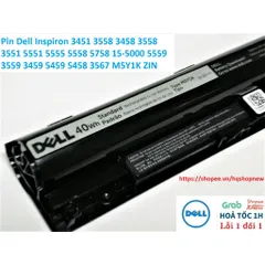 Pin Dell Inspiron 3451 3558 3458 3558 3551 5551 5555 5558 5758 15-5000 5559 3559 3459 5459 5458 3567 M5Y1K ZIN PHỤ KIỆN