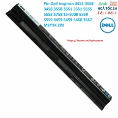 Pin Dell Inspiron 3451 3558 3458 3558 3551 5551 5555 5558 5758 15-5000 5559 3559 3459 5459 5458 3567 M5Y1K ZIN PHỤ KIỆN