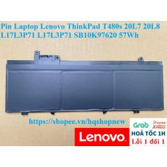Pin Laptop Lenovo ThinkPad T480s 57Wh Li-ion 11.58V - Thay thế cho 20L7, 20L8, L17L3P71 - Hàng ZIN mới 100%