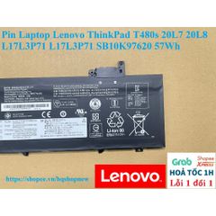 Pin Laptop Lenovo ThinkPad T480s 57Wh Li-ion 11.58V - Thay thế cho 20L7, 20L8, L17L3P71 - Hàng ZIN mới 100%
