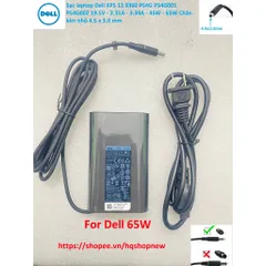 [Sạc zin]Sạc laptop Dell XPS 13 9360 P54G P54G001 P54G002 19.5V - 2.31A - 3.34A - 45W - 65W Chân kim nhỏ 4.5 x 3.0 mm PH