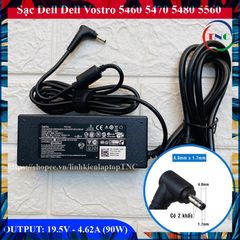 Sạc Laptop Dell Vostro 5460 5470 5480 5560 Chân Nhỏ 19.5V 4.62A - Hàng Chính Hãng, Bảo Hành 12 Tháng
