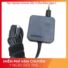 Sạc Laptop Lenovo 20V-3.25A 65W Type C Chính Hãng - An Toàn và Tiết Kiệm Điện năng - Phụ Kiện Laptop Đen