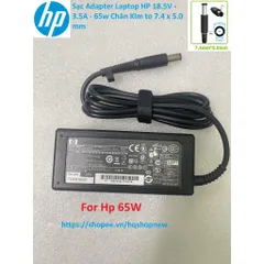 [Sạc zin] Sạc Adapter Laptop HP 18.5V - 3.5A - 65w Chân Kim to 7.4 x 5.0 mm PHỤ KIỆN LAPTOP