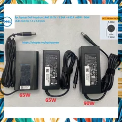 [Sạc zin] Sạc laptop Dell Inspiron 1440 19.5V - 3.34A - 4.62A - 65W - 90W Chân kim to 7.4 x 5.0 mm PHỤ KIỆN LAPTOP