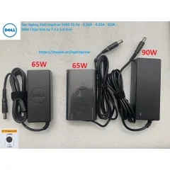 [Sạc zin] Sạc laptop Dell Inspiron 1440 19.5V - 3.34A - 4.62A - 65W - 90W Chân kim to 7.4 x 5.0 mm PHỤ KIỆN LAPTOP