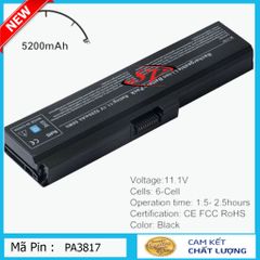 Pin Laptop Toshiba PA3817U 6Cell 5200mAh - Thay thế cho C640 L510 L645 L730 A665 - Hàng mới bảo hành 9 tháng
