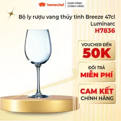 Bộ 6 Ly Rượu Vang Luminarc Breeze 470ml Cao Cấp - Thủy Tinh Trong Suốt Sang Trọng, An Toàn Sức Khỏe, Dùng Trong Máy Rửa Bát