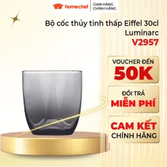 Bộ 6 Cốc Thủy Tinh Luminarc Eiffel Grey 300ml V2957 Cao Cấp Chính Hãng - Phong Cách Hiện Đại Từ Thương Hiệu Pháp