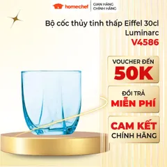 Bộ 6 Cốc Thủy Tinh Cao Luminarc Eiffel 350ml V4585 - Cốc Highball Sang Trọng, Hàng Chính Hãng, An Toàn Cho Sức Khỏe
