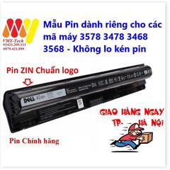Pin Laptop Dell 3578 3478 3468 3568 - Hàng Zin 100% Bảo Hành 6 Tháng, Pin Lithium 4 Cell, Dung Lượng 40Wh, Giá Cạnh Tranh