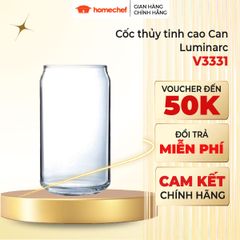 Bộ 6 cốc thủy tinh cao Luminarc Can 475ml V3331 - Chất liệu an toàn, sang trọng cho quán cà phê, nhà hàng, hàng chính hãng