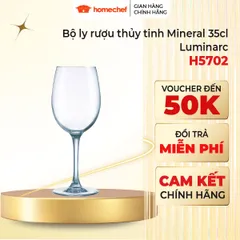 Bộ ly rượu vang Luminarc Raindrop 6 chiếc H5702 - Thủy tinh cao cấp 350ml, sang trọng cho tiệc tùng, an toàn cho sức khỏe