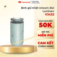 Bình Giữ Nhiệt Luminarc Unicorn 350ml - Con vật độc đáo, chống rò rỉ, kiểu dáng dễ thương, màu xanh da trời và hồng, hàng chính hãng