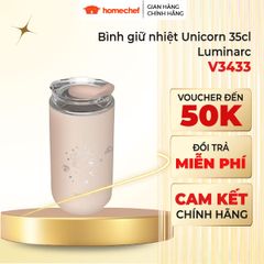 Bình Giữ Nhiệt Luminarc Unicorn 350ml - Con vật độc đáo, chống rò rỉ, kiểu dáng dễ thương, màu xanh da trời và hồng, hàng chính hãng