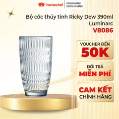 Bộ 6 Cốc Thủy Tinh Cao Luminarc Ricky Dew Trắng 390ml - Đồ Dùng Sang Trọng Cho Gia Đình, Quán Bar, Đảm Bảo An Toàn Cho Sức Khỏe