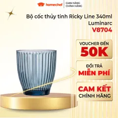 Bộ 6 Cốc Thủy Tinh Thấp Luminarc Rock Line 340ml - Chất Liệu Cao Cấp, Thiết Kế Độc Đáo, An Toàn Cho Máy Rửa Chén