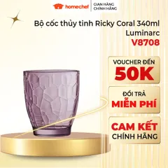[QUÀ TẶNG] Bộ cốc (ly) thấp Luminarc Ricky Dew 6 chiếc V8708- 34cl