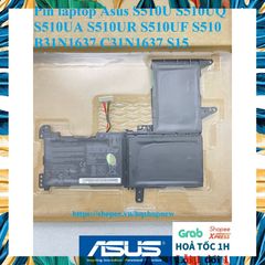 Pin Laptop Chính Hãng Asus S510U S510UQ S510UA S510UR S510UF - Pin 42w B31N1637 C31N1637 Đen, Bảo Hành Đổi Mới 100%