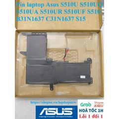 Pin Laptop Chính Hãng Asus S510U S510UQ S510UA S510UR S510UF - Pin 42w B31N1637 C31N1637 Đen, Bảo Hành Đổi Mới 100%