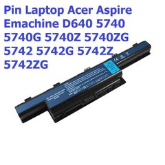 Pin Laptop Acer 6 Cell Chính Hãng Cho Aspire Emachine D640 5740 5740G 5740Z 5742 - Phụ Kiện Số Đen mới 100%