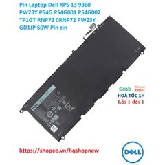Pin Laptop Dell XPS 13 9360 PW23Y 60W - Phụ Kiện Chính Hãng, Pin Zin P54G001 P54G002, Thời Gian Sử Dụng Lâu, Khả Năng Tiết Kiệm Pin Tối Đa