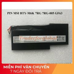 Pin Laptop Chính Hãng MSI BTY-M6K cho GF63, GF75 7RG, 8RC, 8RD, 9SC - Dung lượng 4500mAh, Bảo hành 6 tháng