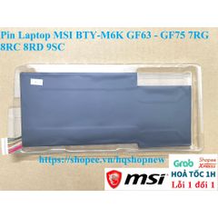 Pin Laptop Chính Hãng MSI BTY-M6K cho GF63, GF75 7RG, 8RC, 8RD, 9SC - Dung lượng 4500mAh, Bảo hành 6 tháng