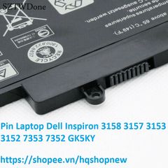 Pin Laptop Dell Inspiron GK5KY - Pin Zin 42W cho các mẫu 3158, 3157, 3153, 3152, 7353, 7352 - Phụ Kiện Chất Lượng Cao