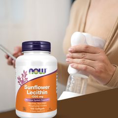 Chống tắc tia sữa Now Sunflower Lecithin 1200mg USA 100 viên